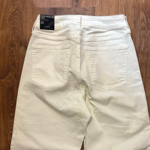 NWT J.Crew Curvy Wide Leg Cropped Jean In All Day Stretch White Size 26 - Picture 8 of 8